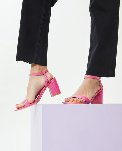 Sandales à brides effet croco rose - Pimkie
