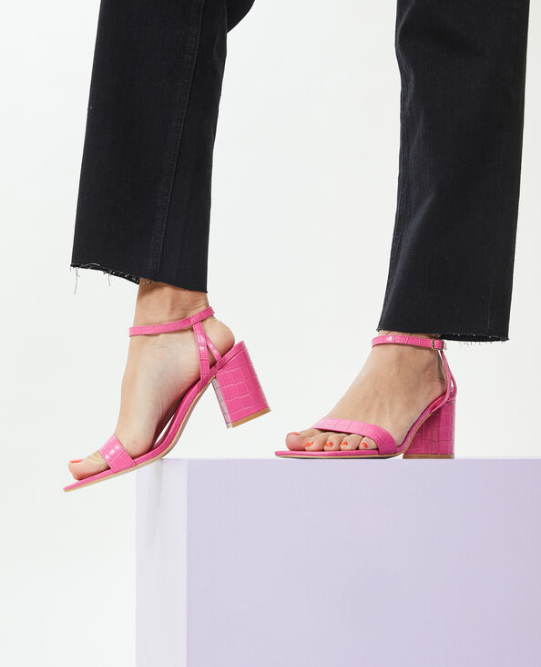 Sandales à brides effet croco rose - Pimkie