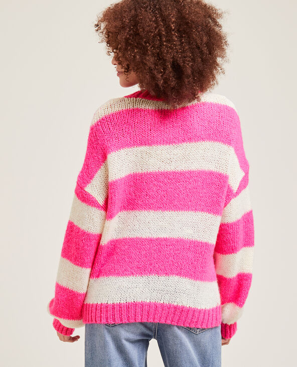 Pull col rond rose fuchsia - Pimkie