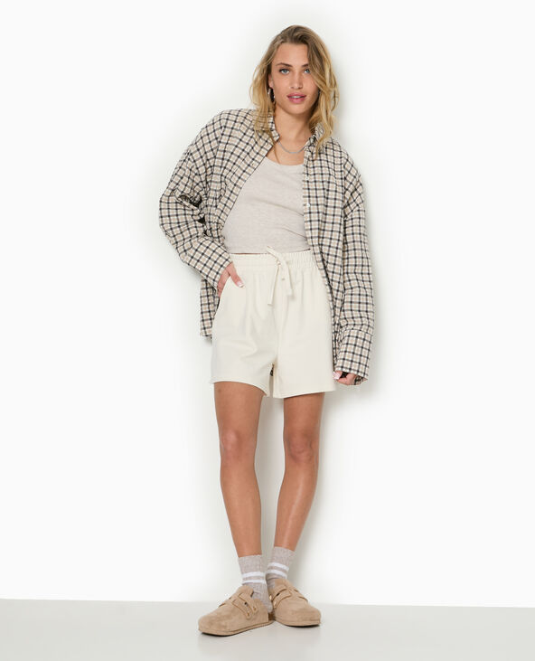 Short en molleton taille élastiquée blanc - Pimkie