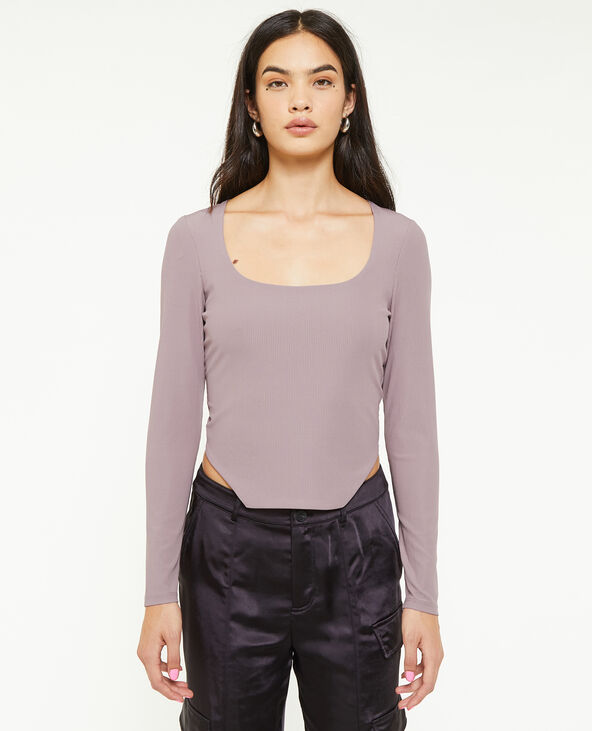 Top encolure carrée effet corset lilas - Pimkie