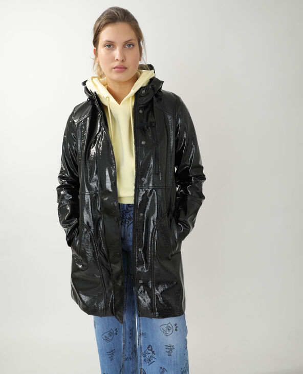 Manteau ciré noir - Pimkie