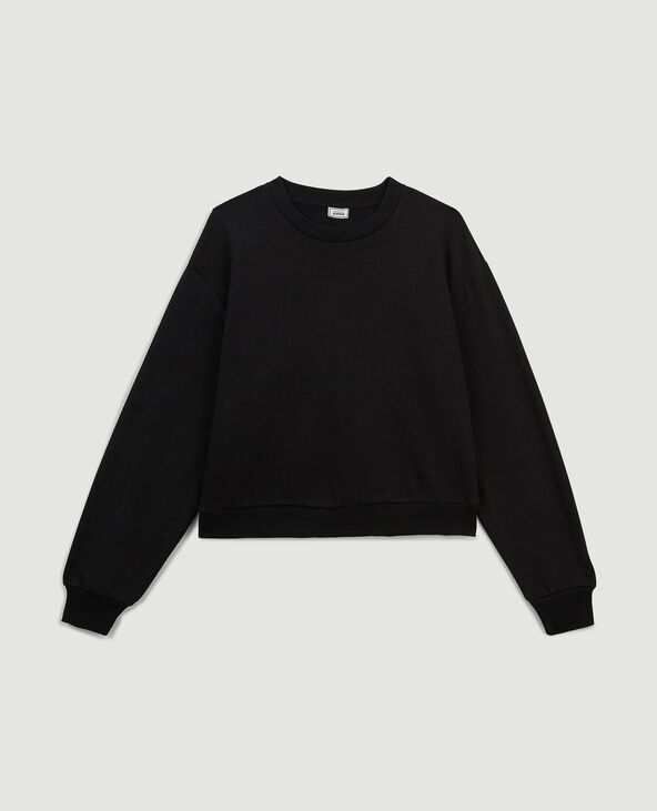 Sweat court col rond noir - Pimkie
