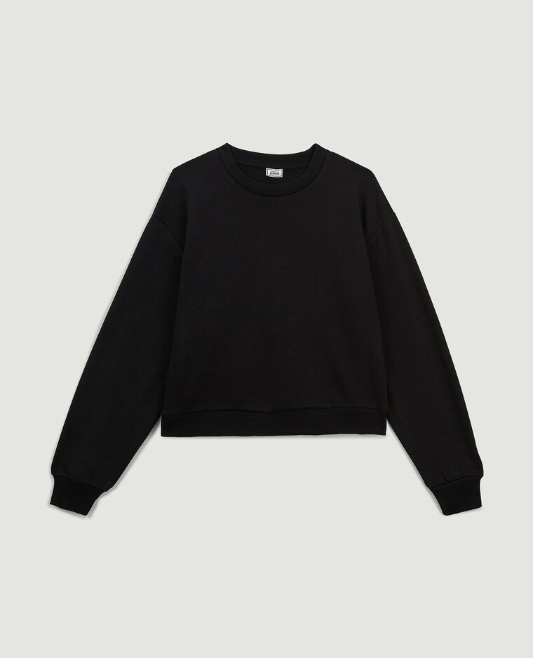 Sweat court col rond noir - Pimkie