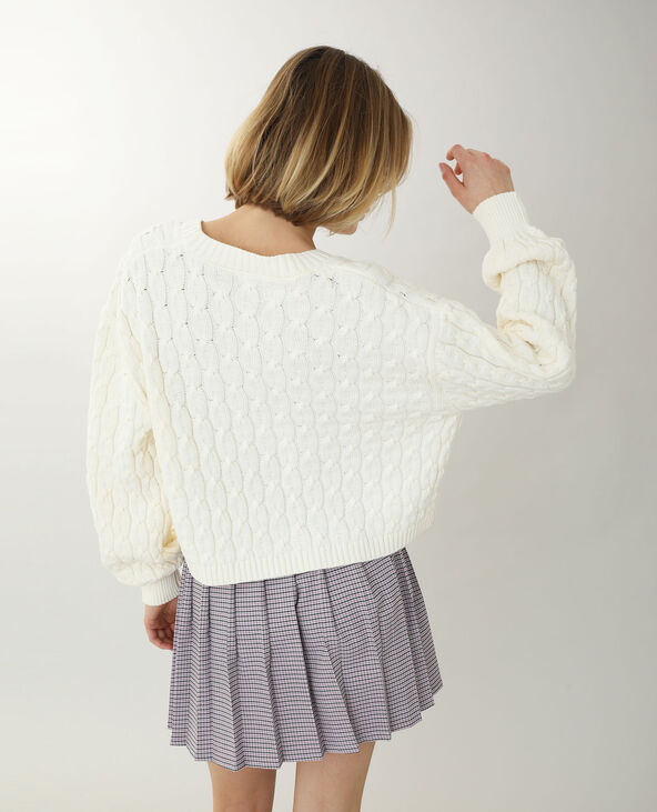 Gilet torsadé court blanc - Pimkie