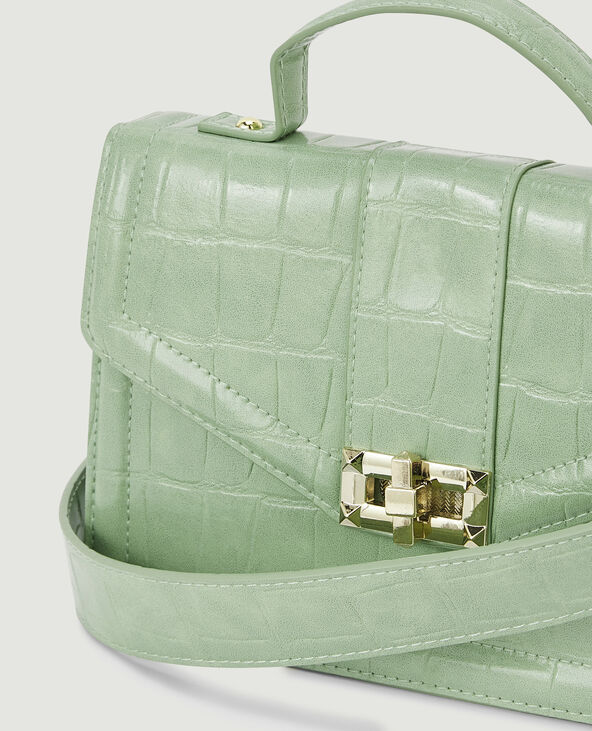 Sac boxy effet croco vert de gris - Pimkie