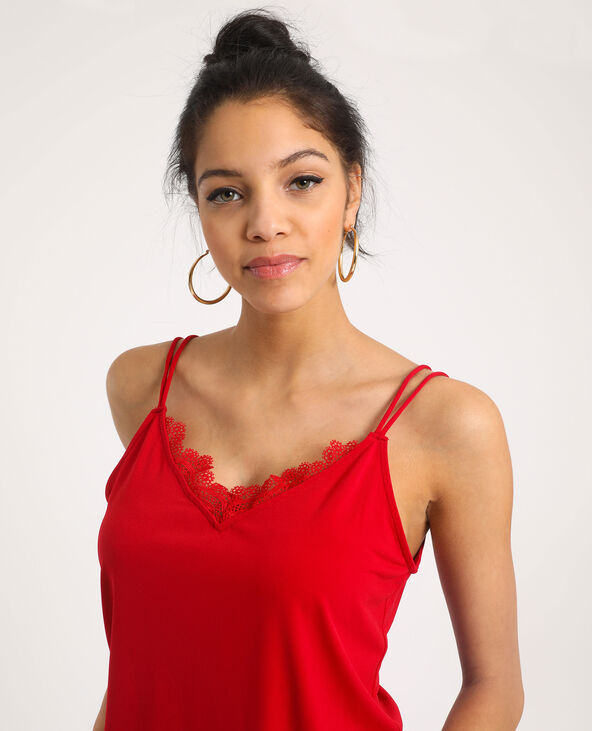 Top à fines bretelles rouge - Pimkie