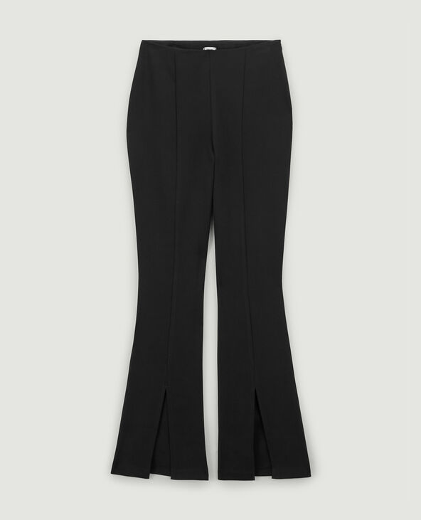 Pantalon flare taille haute fentes devant noir - Pimkie