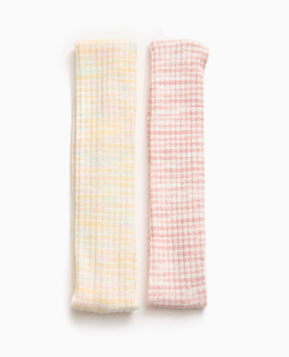 Lot de 2 bandeaux en maille côtelée rose - Pimkie