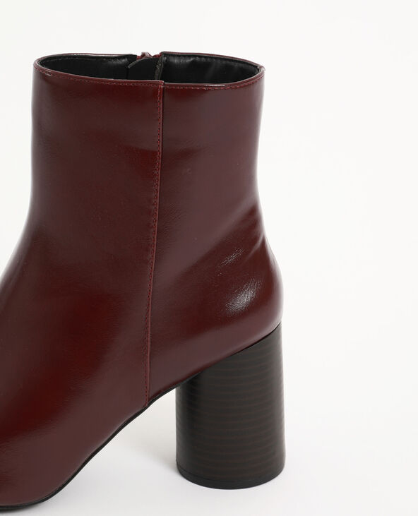 Boots à talon bordeaux - Pimkie