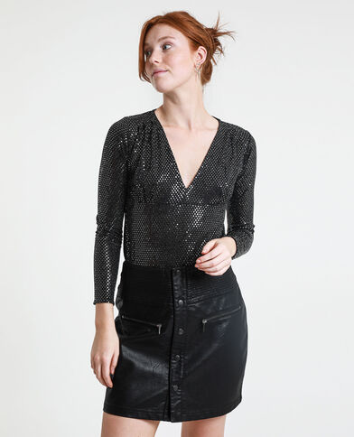 Body à sequins noir - Pimkie