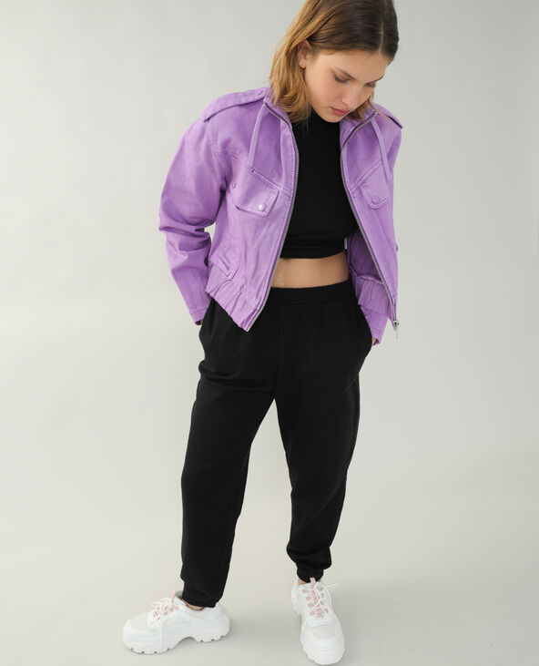 Veste top jean violet