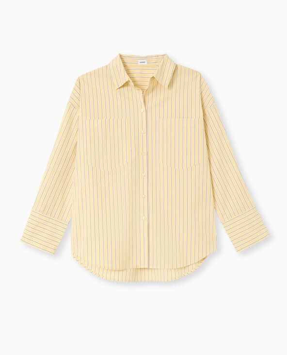 Chemise oversize rayée avec poches Jaune pâle - Pimkie