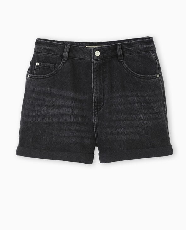 Short en jean taille haute noir - Pimkie