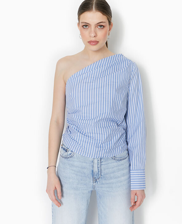 Chemise asymétrique one shoulder bleu - Pimkie