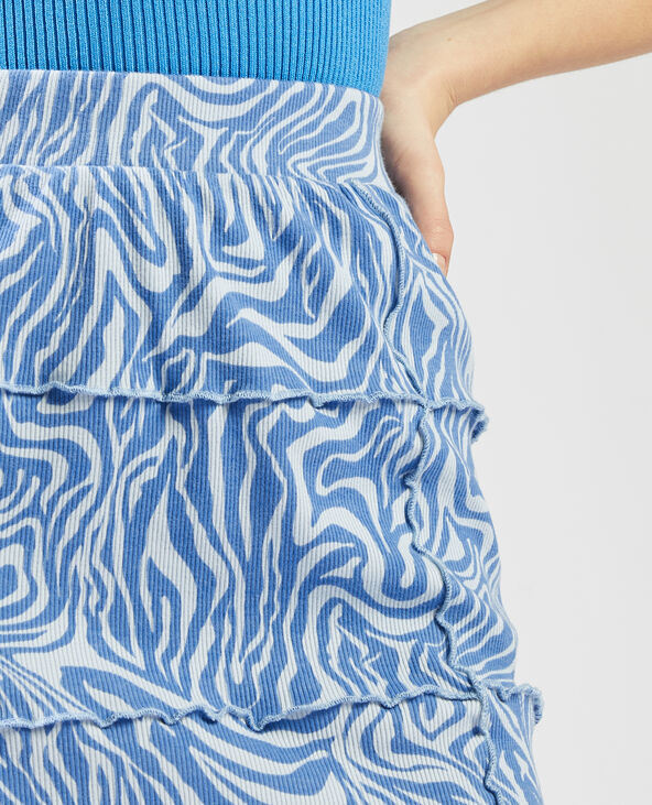 Jupe motif psychédélique bleu - Pimkie