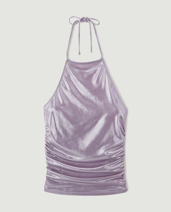 Top dos-nu maille brillante lilas - Pimkie
