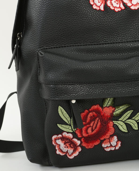 Sac à dos patchs brodés noir - Pimkie