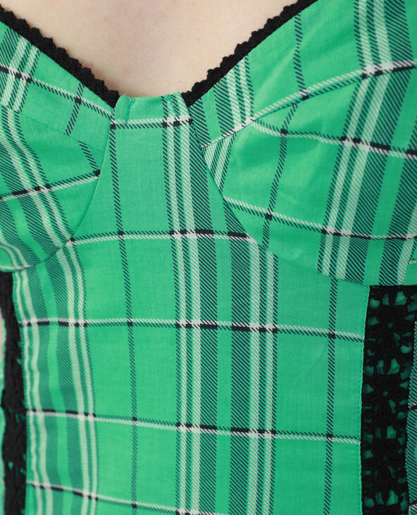 Robe à carreaux vert - Pimkie