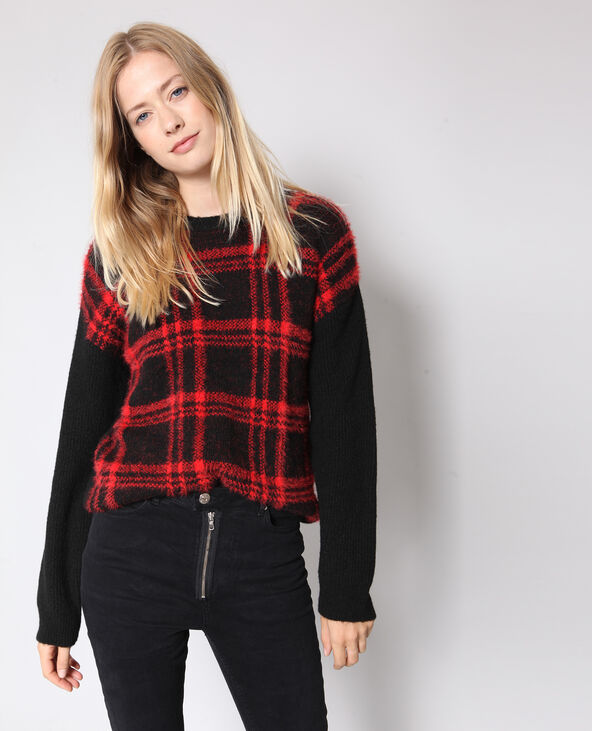 Pull tartan noir - Pimkie