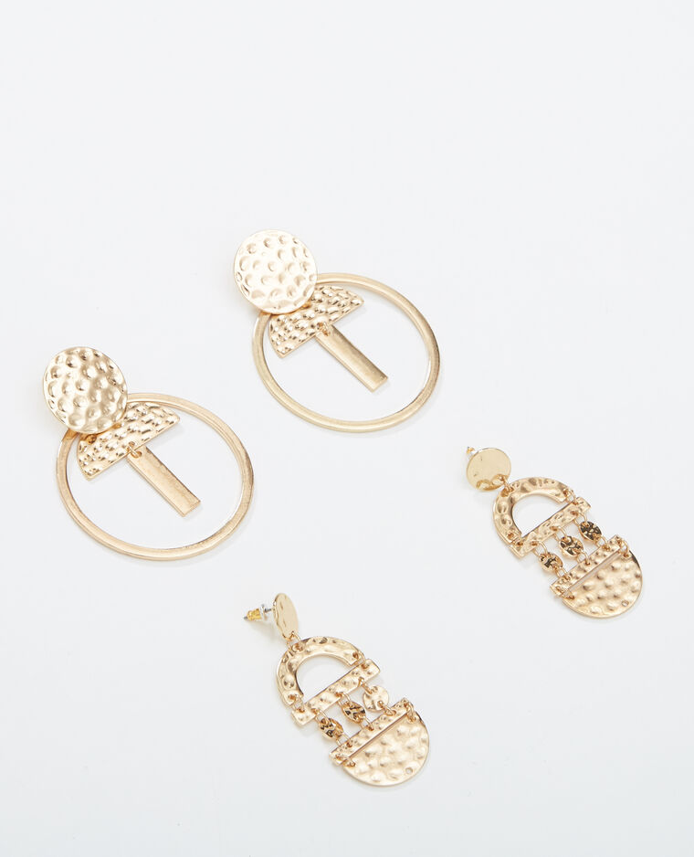 Lot de 2 paires de boucles d'oreilles doré - Pimkie