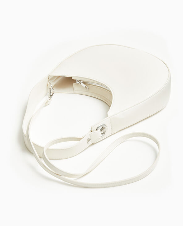 Sac rigide forme demi-lune porté épaule blanc - Pimkie