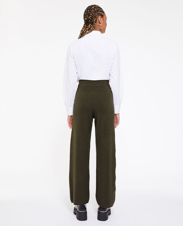 Pantalon en maille large et droit vert kaki - Pimkie