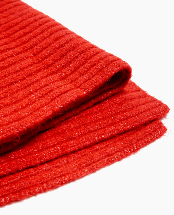 Echarpe en maille côtelée rouge - Pimkie