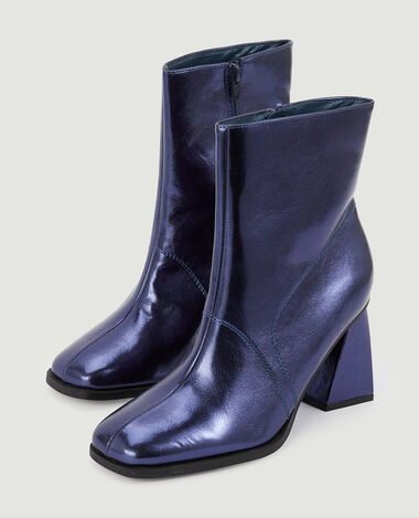 Boots bout carré avec talon trapèze bleu foncé - Pimkie