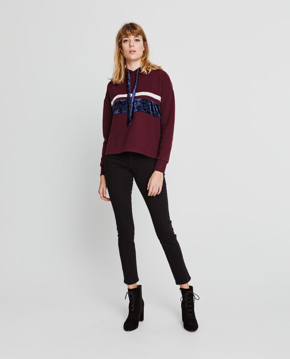 Sweat à capuche bordeaux - Pimkie
