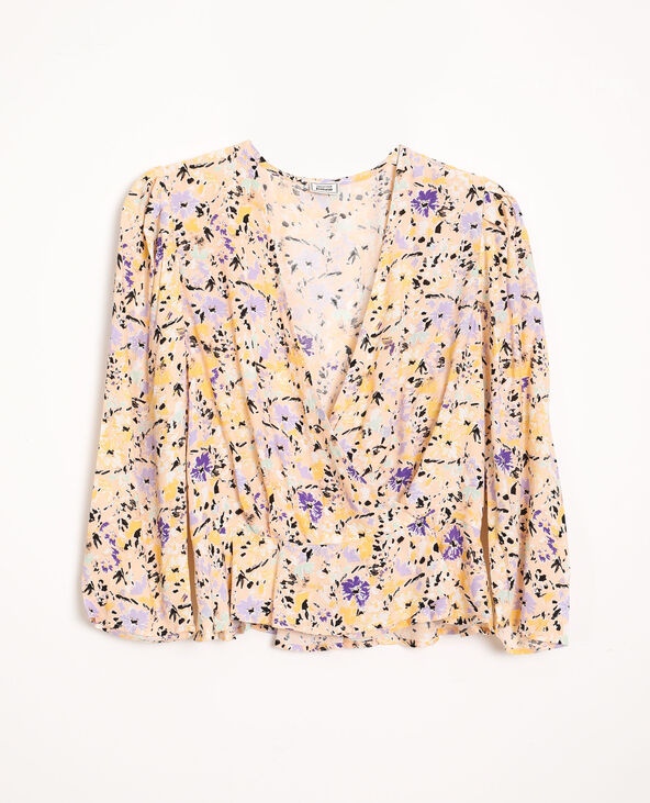 Blouse cache coeur fleurie new arrivals