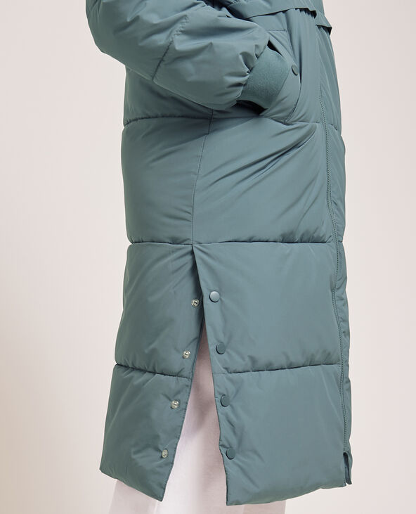 Doudoune longue avec capuche vert - Pimkie