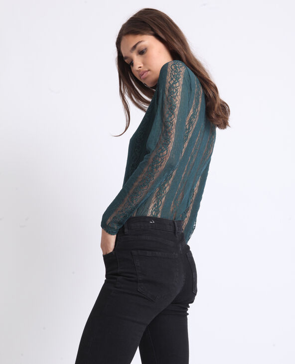 Body en dentelle vert foncé - Pimkie