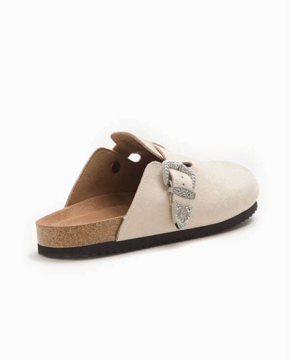 Mules sabots avec boucle western blanc - Pimkie