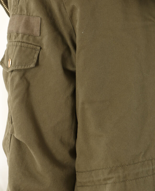 Longue parka à capuche vert kaki - Pimkie