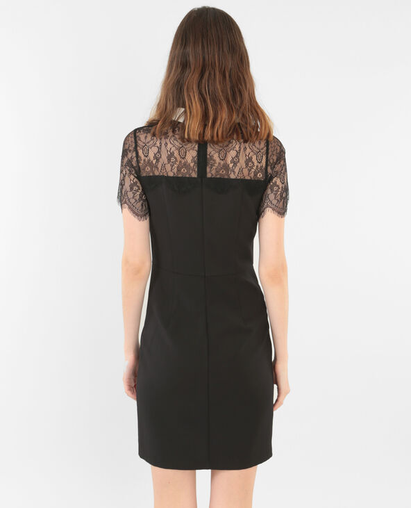 Robe dentelle col blanc noir - Pimkie