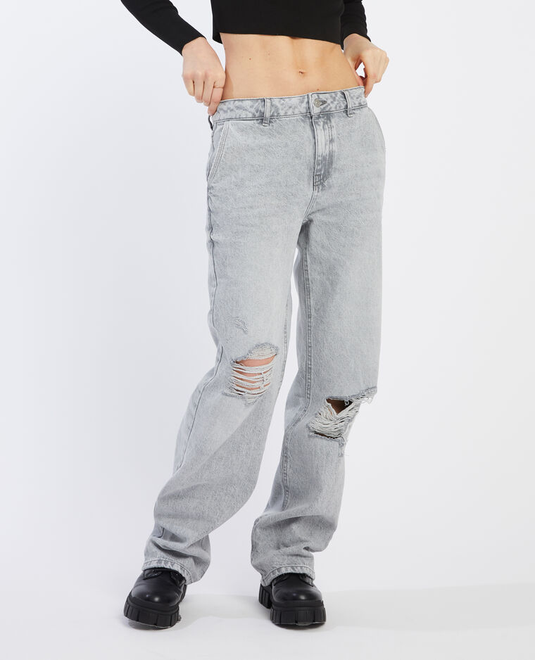 Jean baggy taille basse gris - Pimkie