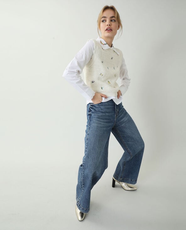 Pull sans manches fleuri blanc - Pimkie