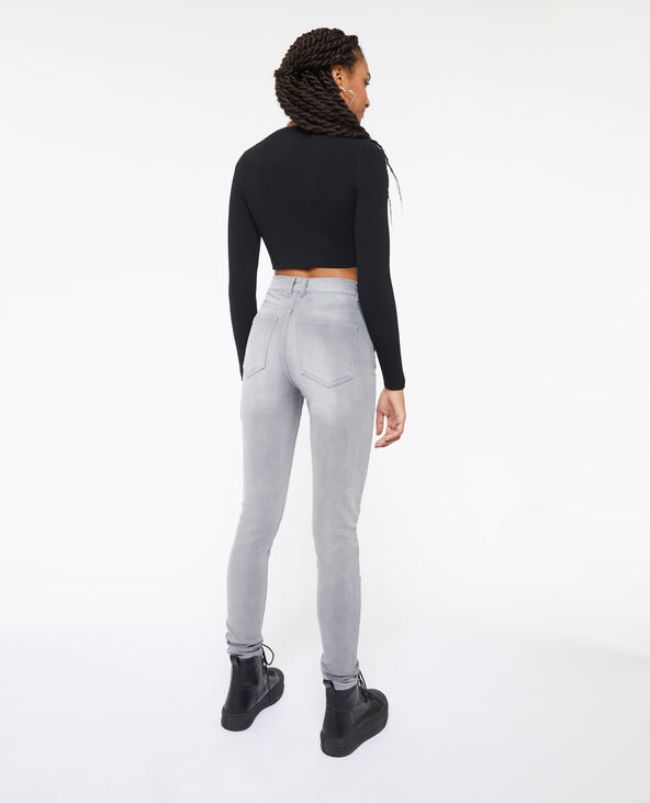 Jean skinny taille haute gris clair - Pimkie