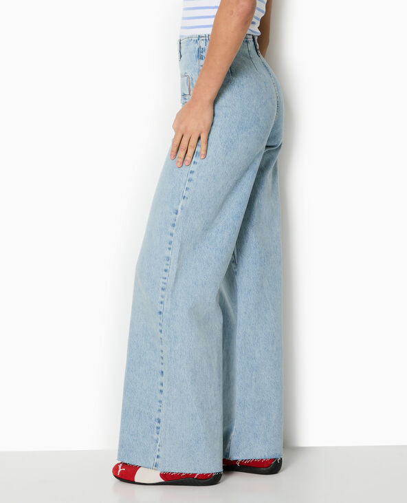 Jean droit taille haute fausses poches devant bleu - Pimkie