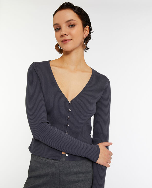 Gilet fin en maille cotelee