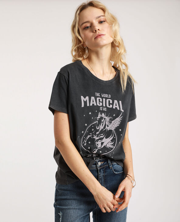 T-shirt graphique gris foncé - Pimkie