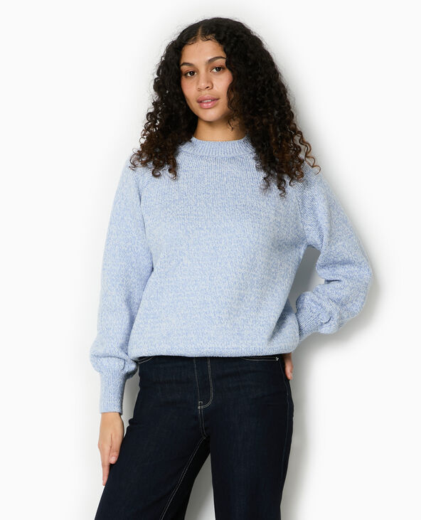 Pull oversize en maille moulinée bleu - Pimkie