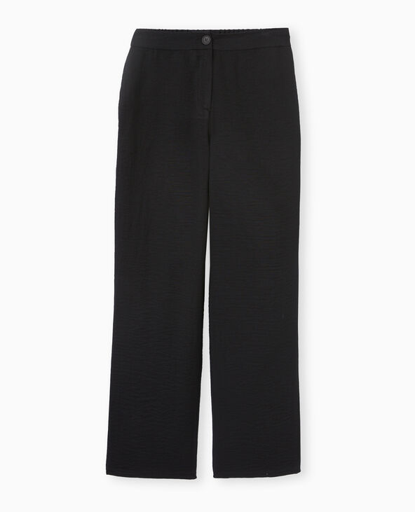 Pantalon droit souple en tissu fluide noir - Pimkie