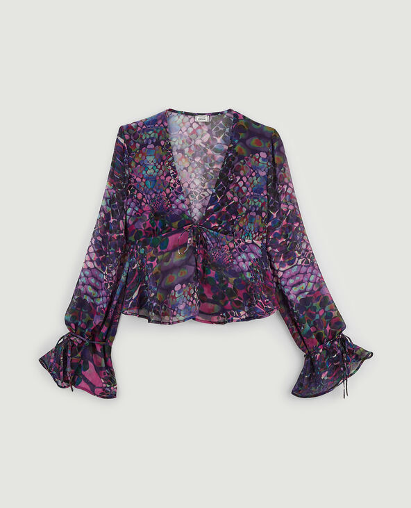 Blouse fluide à nouer violet - Pimkie