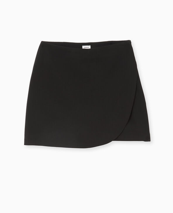 Jupe-short city avec pan arrondi noir - Pimkie