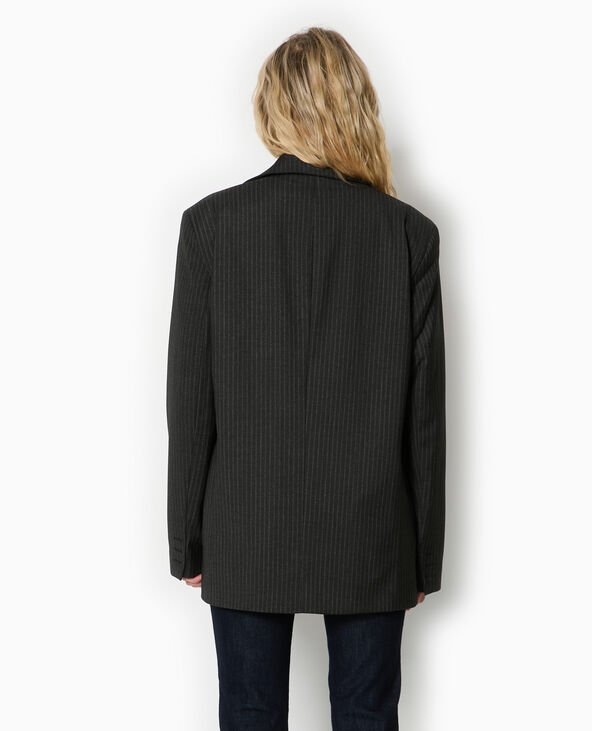 Veste blazer rayé oversize gris - Pimkie
