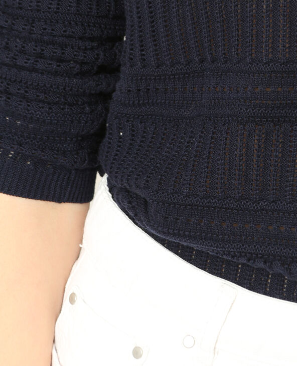 Pull ajouré bleu marine - Pimkie