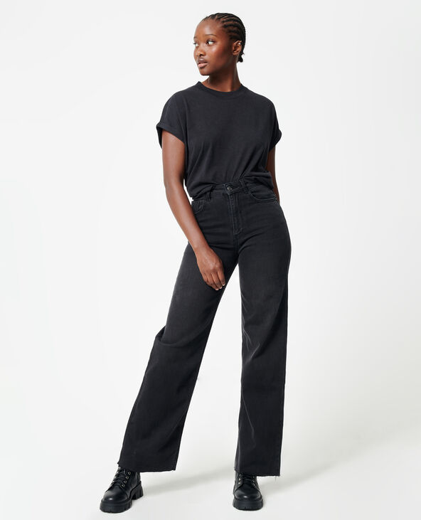 Jean droit hotsell taille haute noir