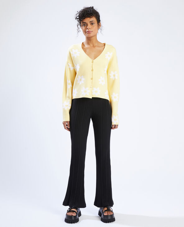 Gilet à fleurs jaune - Pimkie